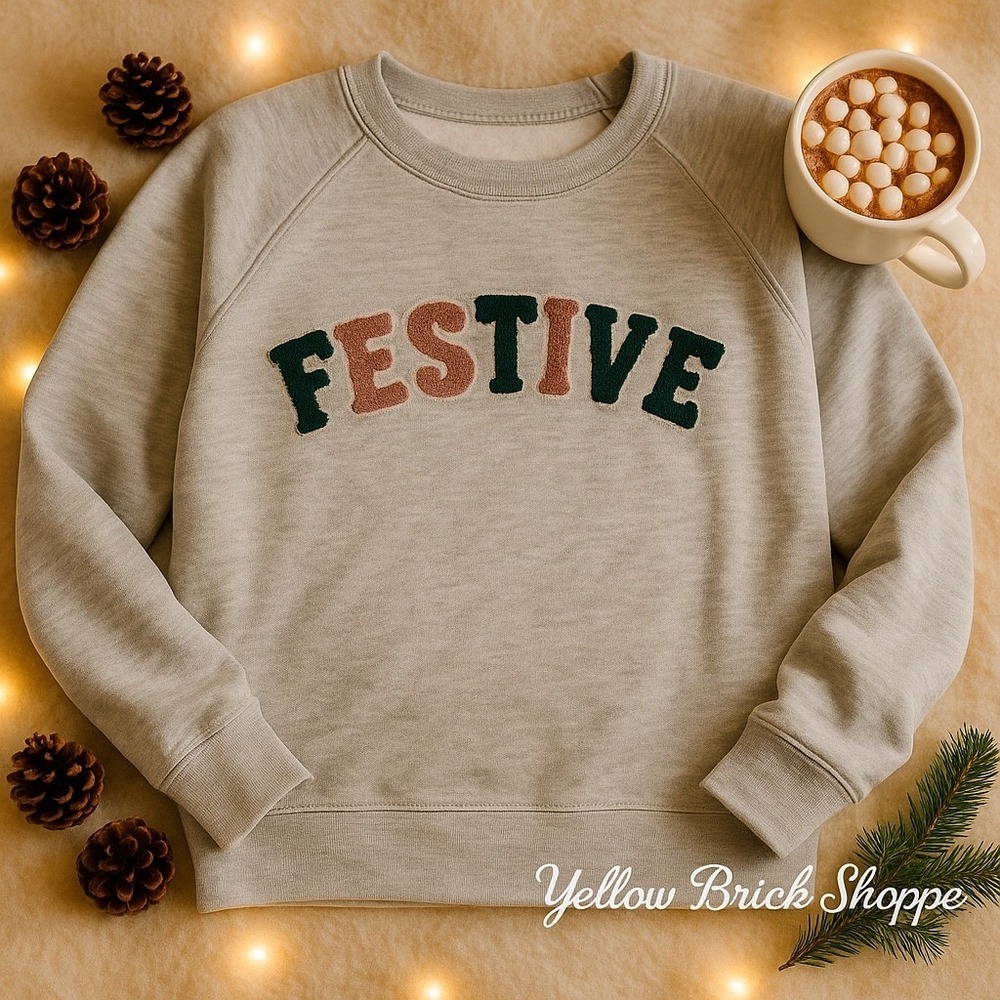Workshop Republic Clothing "Festive"‎ Sweatshirt | Light Gray Size Small